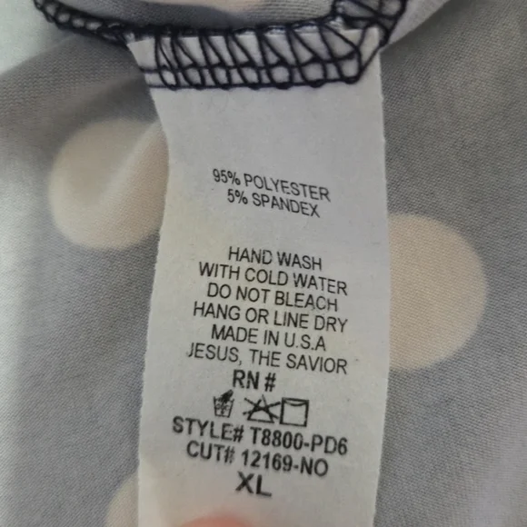 Reborn J Polka Dot Navy Midi Dress Size XL - Picture 5 of 6